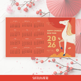 Cavalo de Fogo Calendário Magnético do Ano Novo Ch