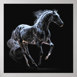 Cavalo de Gelo, Abstrato, Muro de Impressão de Art