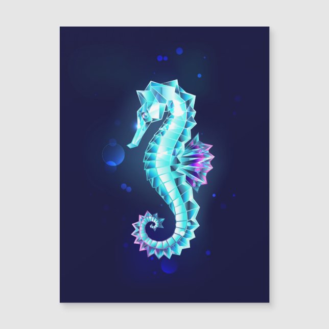 Cavalo de Gelo Cristal em Fundo Azul (Frente)