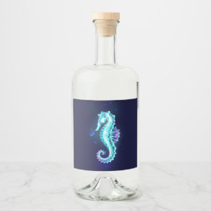 Cavalo de Gelo Cristal em Fundo Azul