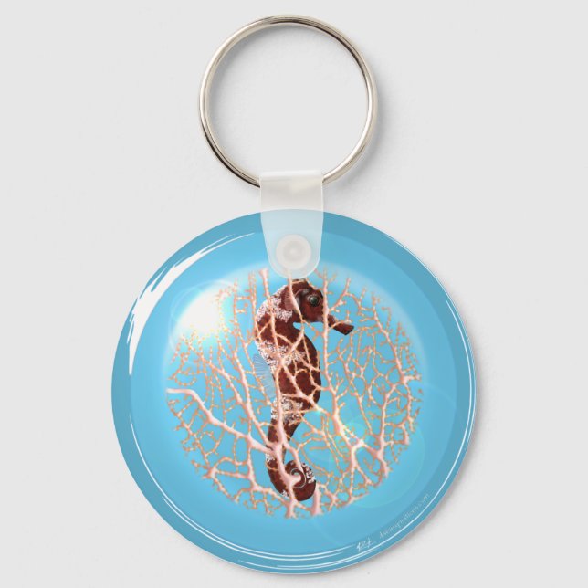 Cavalo De Mar Num Chaveiro De Bolha (Frente)