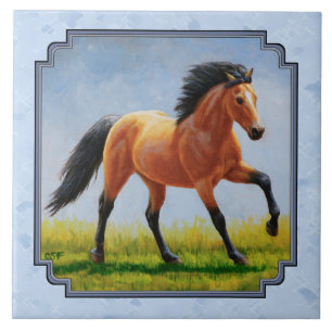 Cavalo de Pele Escória Azul Claro