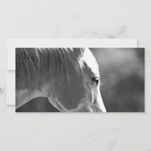 Cavalo de Pop de Arte Preto e Branco (Frente)