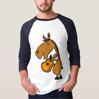 Cavalo do ANÚNCIO e camisa engraçados da guitarra