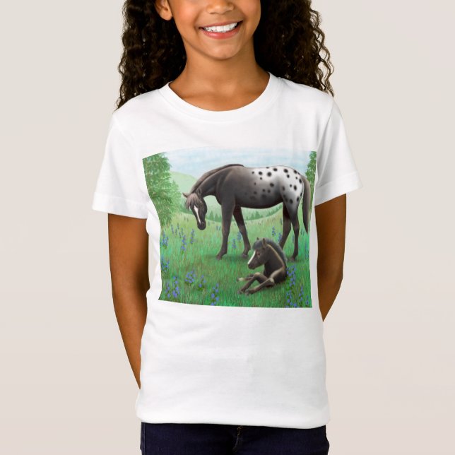 Cavalo do Appaloosa & camisa da boneca das meninas (Frente)