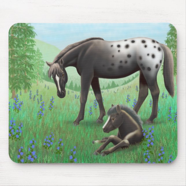 Cavalo do Appaloosa e potro Mousepad (Frente)