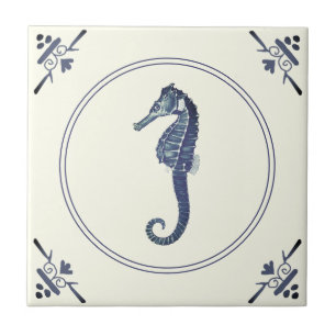 Cavalo do Mar Azul Moderno Vintage
