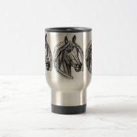 Cavalo do vintage & caneca de viagem em ferradura