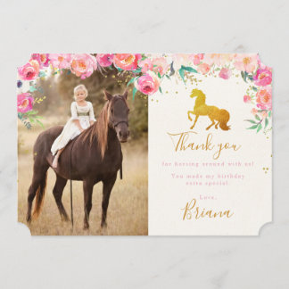 Cavalo Dourado & cartões de agradecimentos florais