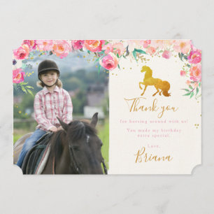 Cavalo Dourado & cartões de agradecimentos florais