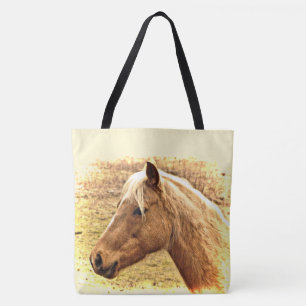 Cavalo Dourado castanho no Saco de Tote de Solo