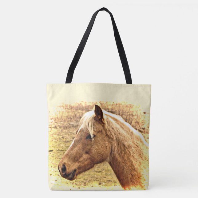 Cavalo Dourado castanho no Saco de Tote de Solo (Frente)