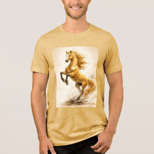 Cavalo Dourado Empinado – Pintura Cinematográfica