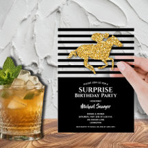 Cavalo Dourado Listras Pretas e Brancas Aniversári