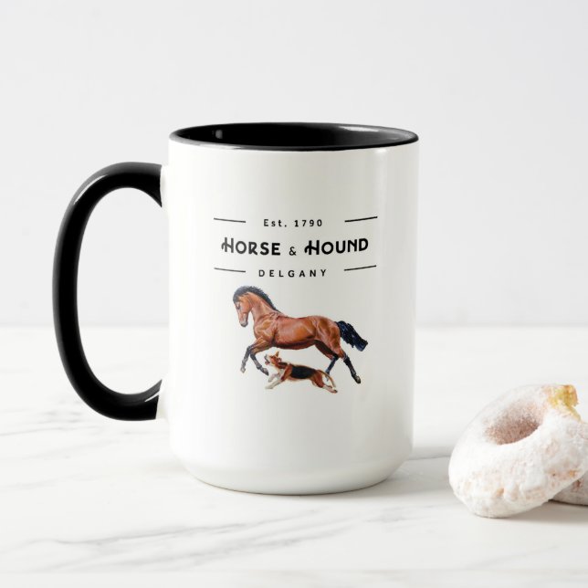 Cavalo e caneca de Delgany do cão (Com Donut)