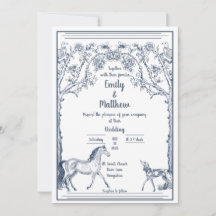 Cavalo e cão - convite de casamento
