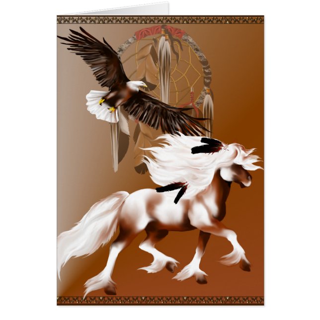 Cavalo e cartão de Eagle (Frente)