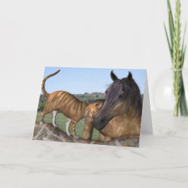 Cavalo e gato, Cartão Saudável "Love Thy Neigh Pur