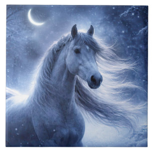 Cavalo e Lua Crescente Arte Bonita