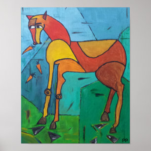 Cavalo e poster das cenouras