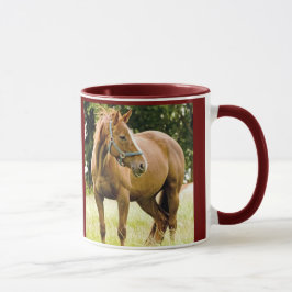 Cavalo (égua) na caneca do campo