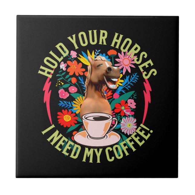 Cavalo Engraçado Humor de Amante de Café (Frente)