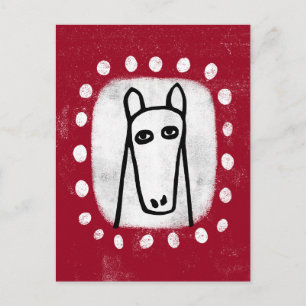 Cavalo Engraçado No Cartão Vermelho