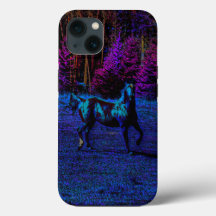 Cavalo Equino Alojado Por Cavalos Na Arte Noturna