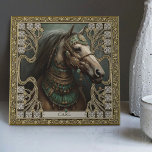 Cavalo Espírito Encantado Personalizado<br><div class="desc">Mergulhe no fascínio místico do nosso Azulejo Cerâmico Encantado de Cavalo Espírito. Adorado com um motivo de joia tribal e rendido com uma infusão de estética de felicidade e punk carpete, este azulejo cerâmico retrata um cavalo majestoso - um poderoso animal espiritual simbolizando força, liberdade e sabedoria. A trabalho de...</div>