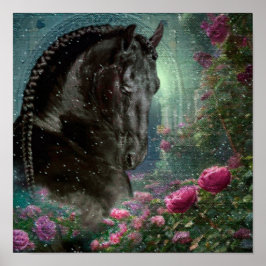 Cavalo Friesian Black Beauty - Poster