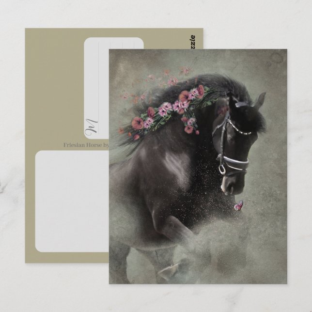 Cavalo Frísio - Cartão Postal (Frente/Verso)