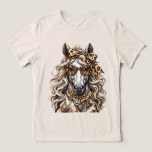Cavalo Glam Estampa de Leopardo Pulseira de Cadeia