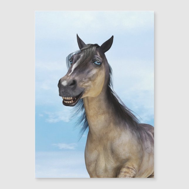 Cavalo Grulla Feliz Sorridente (Frente)