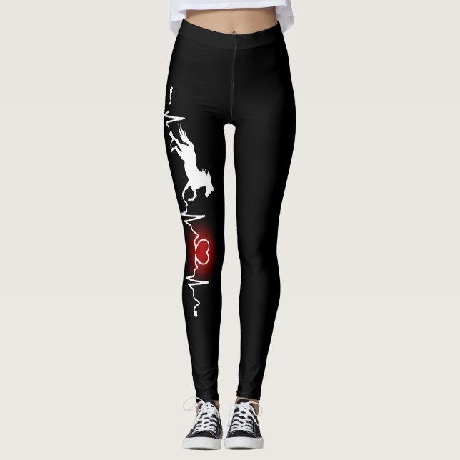 Cavalo Legging para meninas do amante da mamã das (Frente)