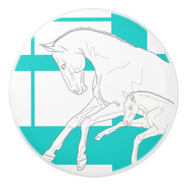 Cavalo Líder Pomo de Cerâmica