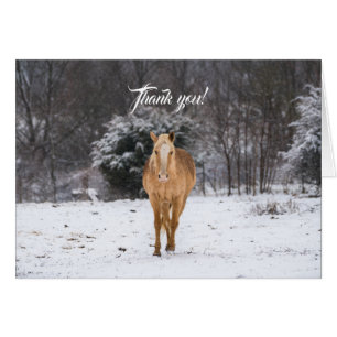 Cavalo Loiro Caminha No Cartões de agradecimentos