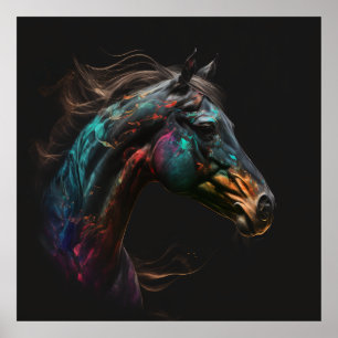 Cavalo mágico, Abstrato, Muro de Impressão de Arte