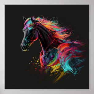 Cavalo mágico, Abstrato, Muro de Impressão de Arte