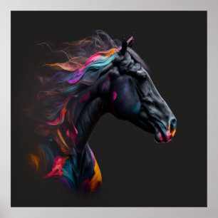 Cavalo mágico, Abstrato, Muro de Impressão de Arte