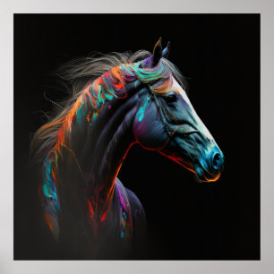 Cavalo mágico, Abstrato, Muro de Impressão de Arte
