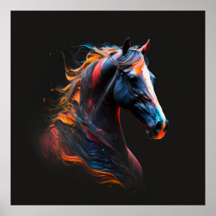 Cavalo mágico, Abstrato, Muro de Impressão de Arte