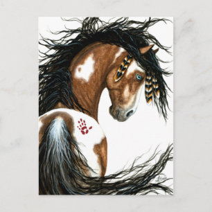 Cavalo majestoso da pintura do Pinto pelo cartão