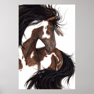 Cavalo majestoso do poster da arte do Pinto da