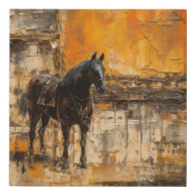 Cavalo Majestoso em Abstrato Sunset