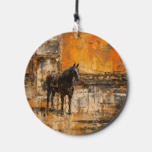 Cavalo Majestoso em Abstrato Sunset