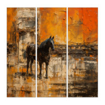 Cavalo Majestoso em Abstrato Sunset