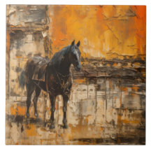 Cavalo Majestoso em Abstrato Sunset