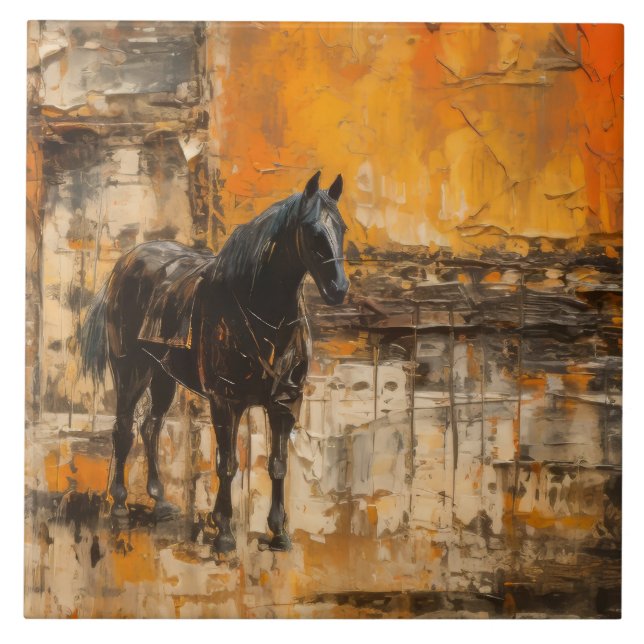 Cavalo Majestoso em Abstrato Sunset (Frente)