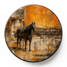 Cavalo Majestoso em Abstrato Sunset