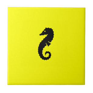 Cavalo marinho de Glow_Black-on-Yellow do oceano